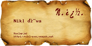 Nikl Éva névjegykártya